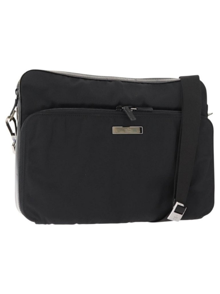 Authentic Gucci Shoulder Bag Nylon Leather Black